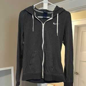 Nike Women's Dark Gray Full-Zip Hoodie